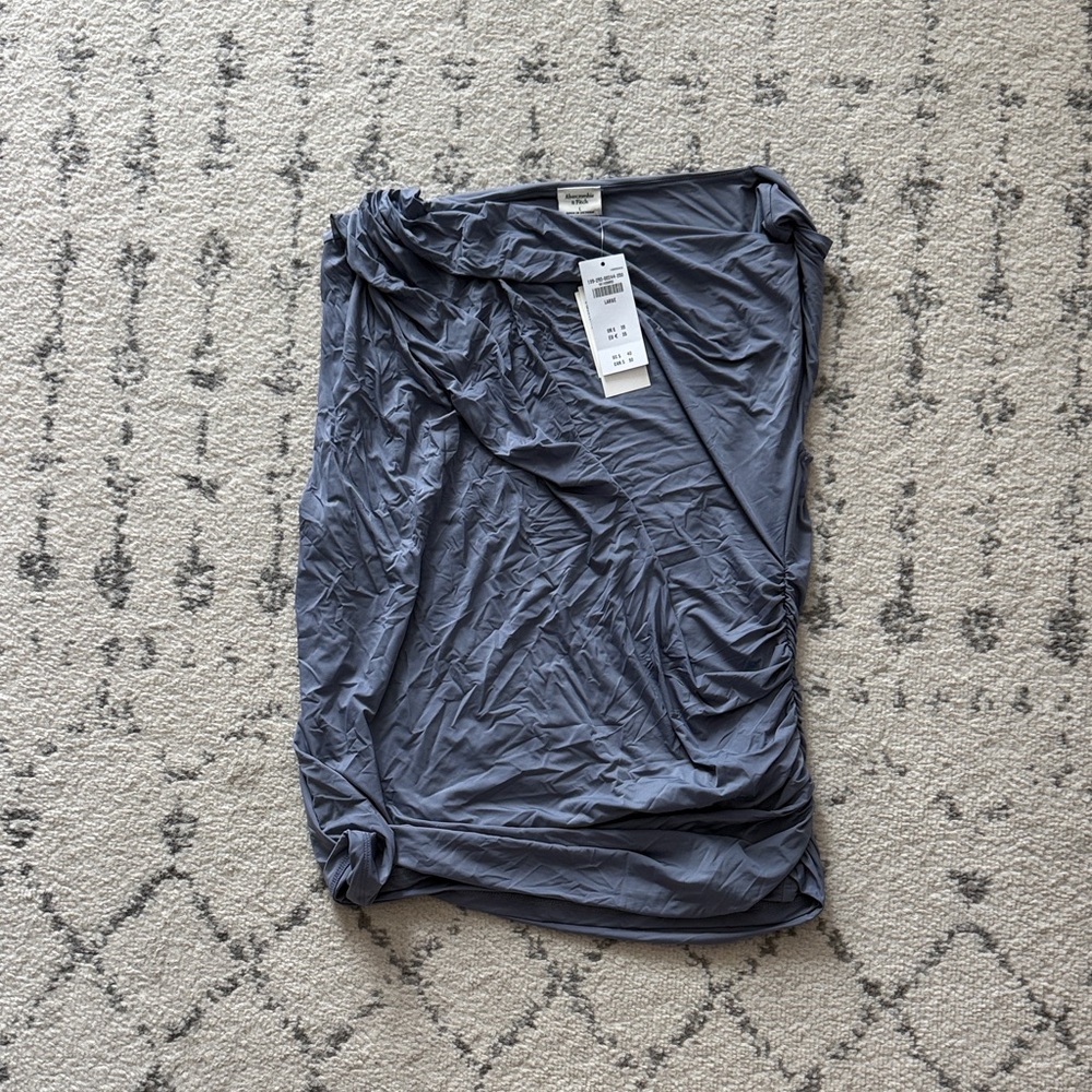 Abercrombie & Fitch Slate Blue Ruched Top